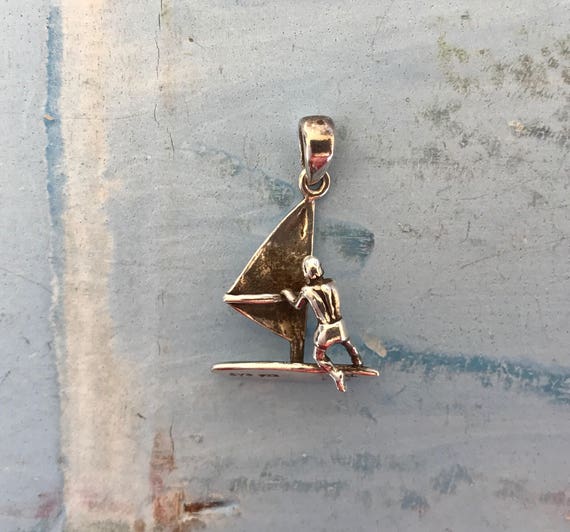 SVS 925 Sterling Silver Wind Sail Surfboard Pendant
