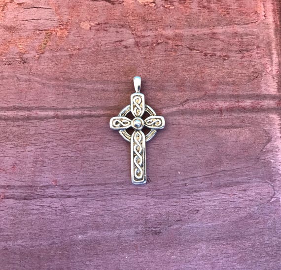 Celtic Irish Sterling Silver Knot Twist Crucifix … - image 1