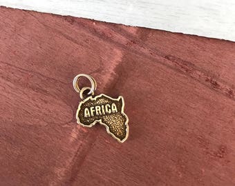 Africa Sterling Silver Pendant Charm Continent 925