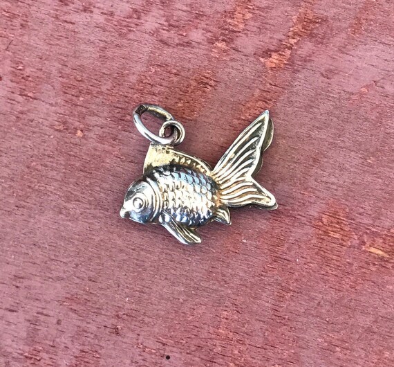 Fish Sterling Silver Pendant Charm 1.1g - image 4