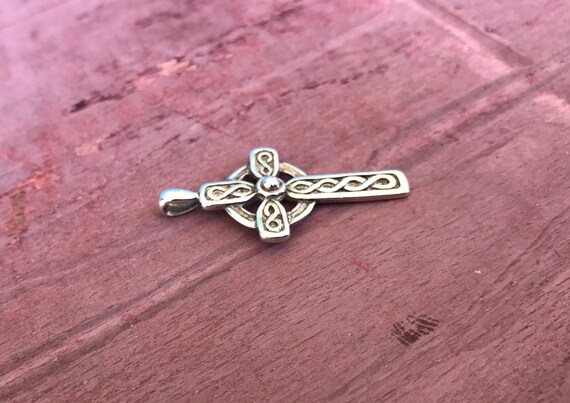 Celtic Irish Sterling Silver Knot Twist Crucifix … - image 4