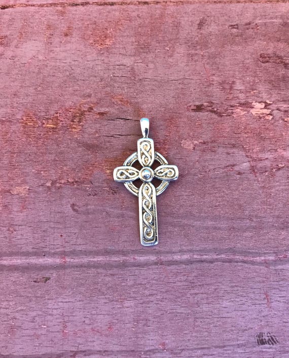 Celtic Irish Sterling Silver Knot Twist Crucifix … - image 3