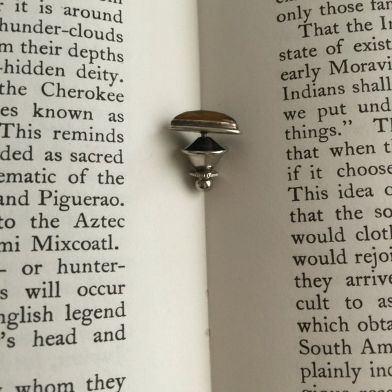 Navajo 1960's Tiger's Eye Sterling Silver Tie Tac… - image 2