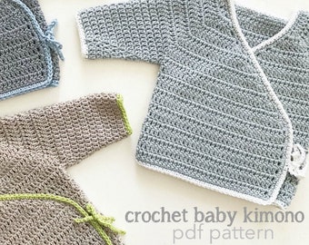 Crochet pattern baby wrap cardigan (English)