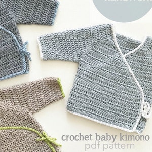 Crochet pattern baby wrap cardigan (English)