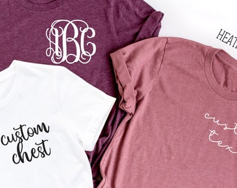 Custom Left Chest Script Shirt, Your Text Here Script Left Chest, Script Shirt, Gift Ideas, Custom Shirt, Custom Text, Left Chest Text