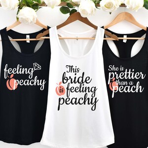 Peachy Bride and Bride&#39;s Peaches Shirts, Southern Bachelorette Shirts, Peach Bachelorette Tees, Georgia Bachelorette Shirts, Savannah