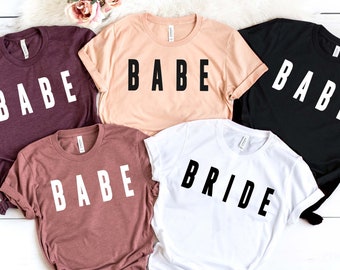 Babe T-shirt, Bride Shirt, Bachelorette Party Unisex Shirt, Bride to be, Wedding, Bridal Shower, Bridal Party, Engagement Gift, Honeymoon