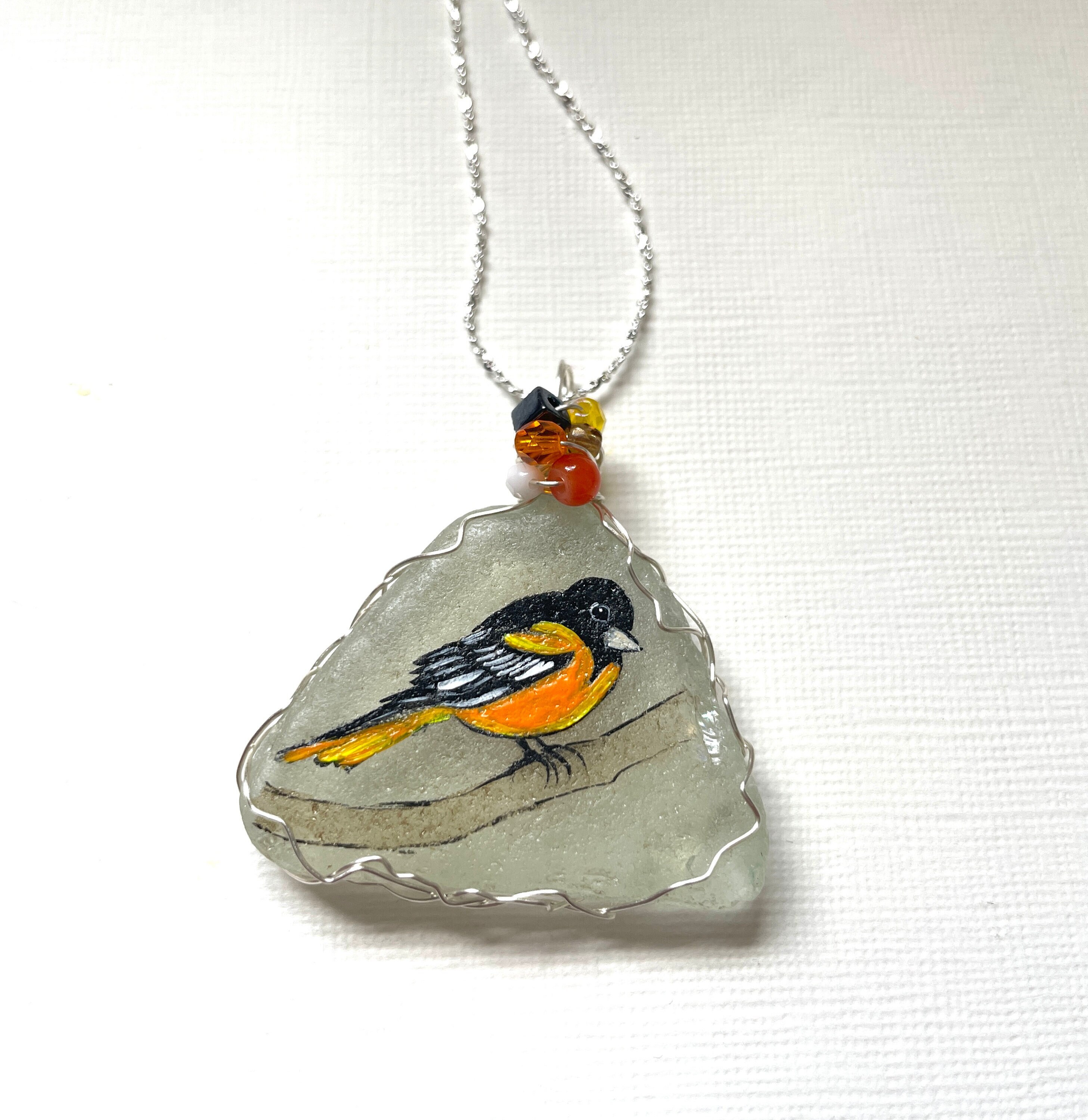 No.263 ラベンダー シーグラスアート（SEAGLASS BIRDS 小さな