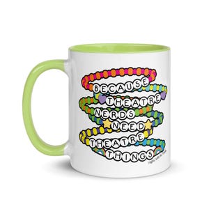 Friendship Bracelet Slogan Mug, technical theatre, tech, stage crew, theatre teacher, theatre lover, retro throwback, bracelet stacks