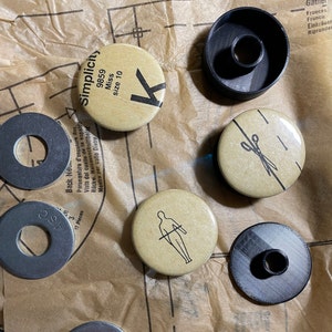 Upcycled Pattern Weights, set of 6 (empty), sewing tool, seamstress, tailor, costume designer, vintage sewing patterns,