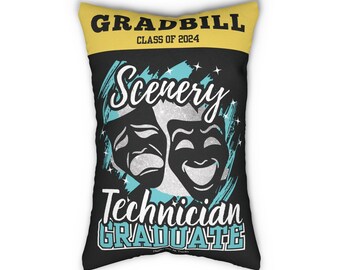 2024 Technician Theatre Graduation Pillow - Scenery,  theatre senior gifts, technical theatre, tech crew, graduation gifts for theatre kids