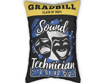 2024 Technician Theatre Graduation Pillow - Sound, theatre senior gifts, technical theatre, tech crew, graduation gifts for theatre kids