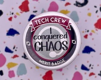 Stage Manager Badge Theatre Tech Crew Pins Backstage Headset Accessory Drama Production Show Gift Theater Technician Merit Badge Chaos