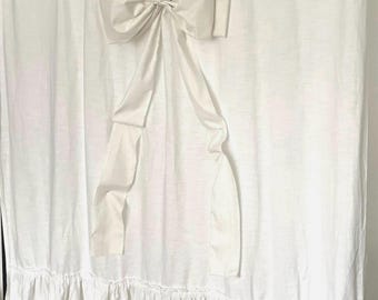 Farmhouse Fancy Bow Ruffle Shower Curtain French Country Shabby Chic Granny Cottagecore Fancy Bow Curtains Bucolic