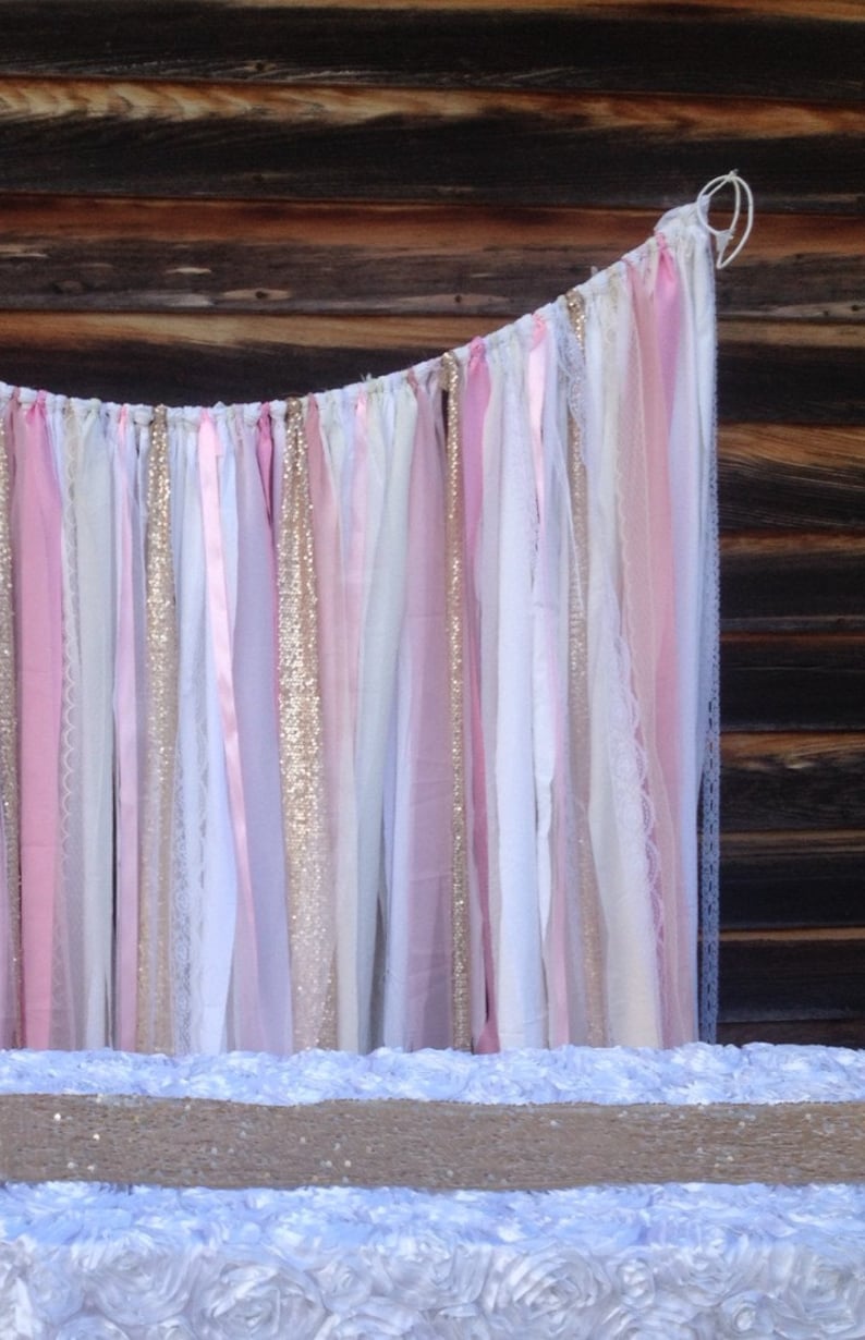 Blush Curtain Gold Sequin Garland White Ivory Pink Wedding Etsy
