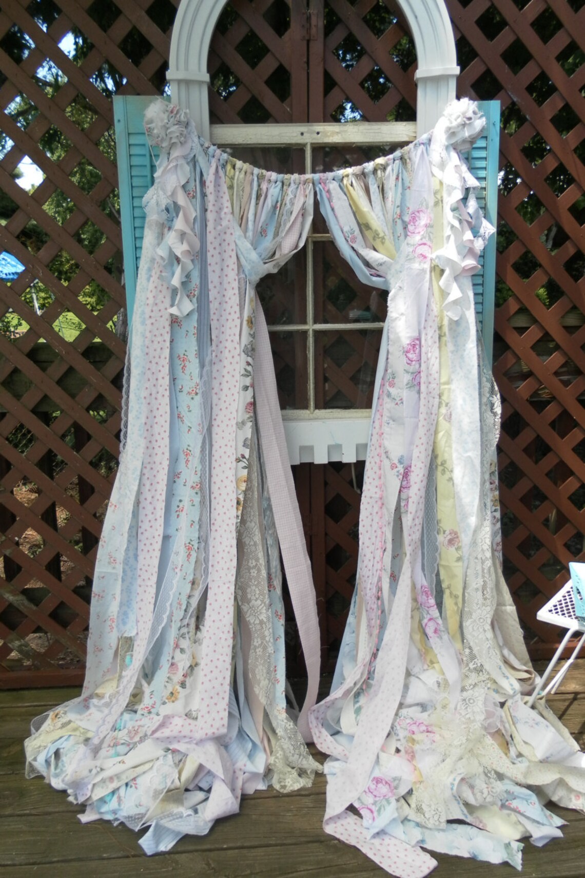 Simply Shabby Chic Curtains Vintage Fabric Lace Ribbon Curtain Etsy