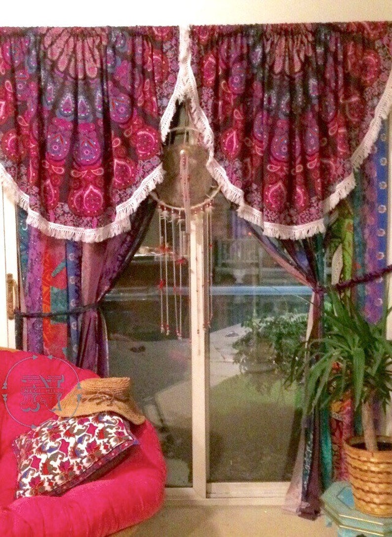 Gypsy Curtains Boho Curtain Hippie RoomDorm Decor Glamping Etsy