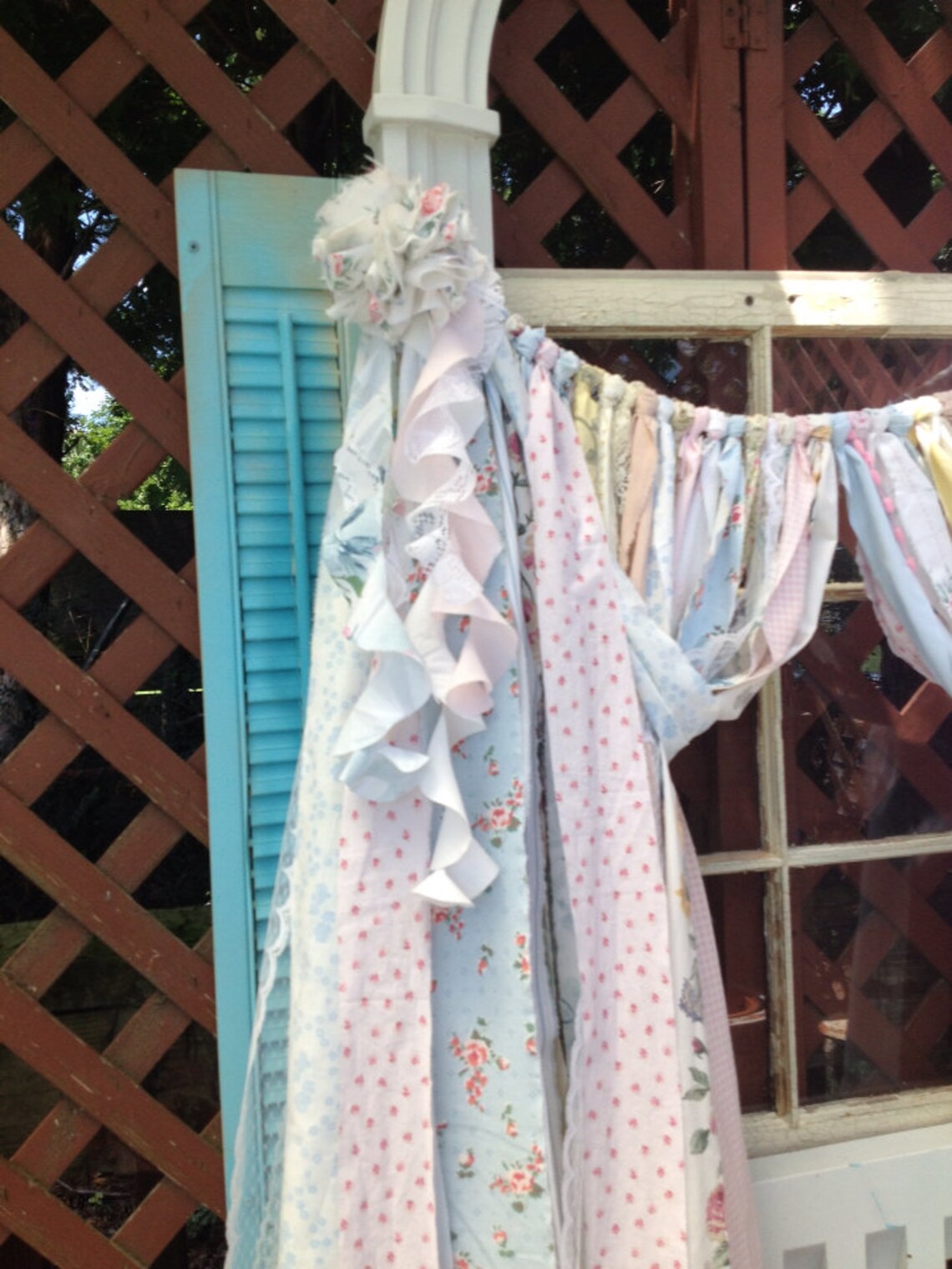 Simply Shabby Chic Curtains Vintage Fabric Lace Ribbon Curtain Etsy