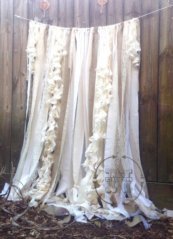 Natural White Ruffled Fabric Trim or Garland -12 feet - Jubilee Fabric