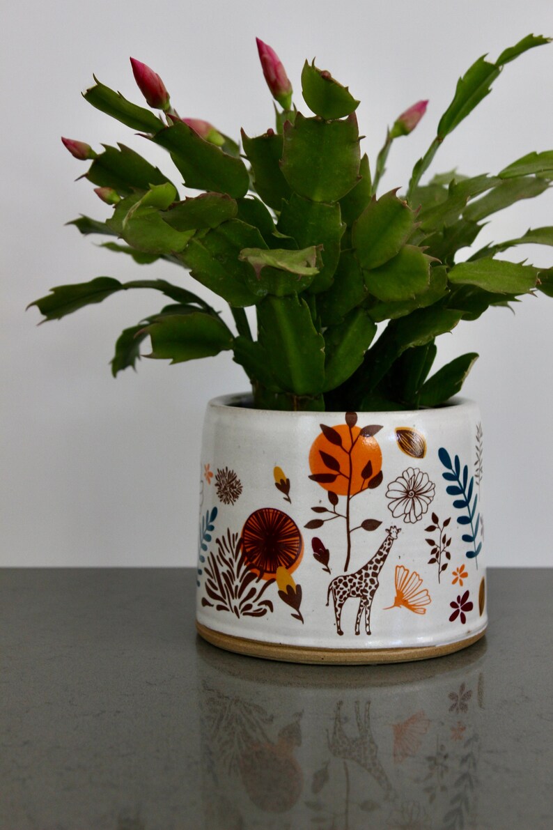 Planter,Indoor Planter Pot,Plant Lover,Ceramic Planter,Handmade Ceramic Planter,Home decor,Home Gift,Plant,House plant,Safari,Decorative Pot image 3