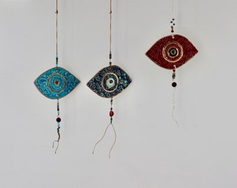 Evil Eye, Evil Eye Dekor, handgemachter Evil Eye, türkisch, Mal De Ojo, Evil Eye Home Dekor, Wanddekoration, Schutzanhänger, Mobile, Modern Boho, Wandbehang