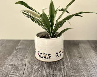 Handmade Ceramic Planter,Planter,Indoor Ceramic Planter,Indoor Plant,Pottery Planter,Gift,Planters,Ceramic Planter Pot,Pots,Cow,Cows,Cow Art