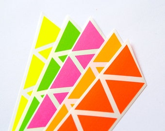 items similar to pink neon sticker triangle sticker paper label