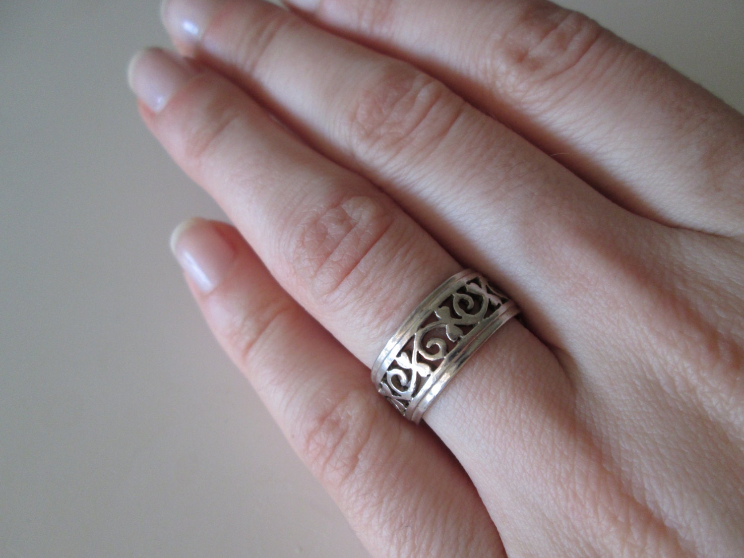 925 Sterling Silver Vintage Carved Band Ring, Size 6.5 - Etsy