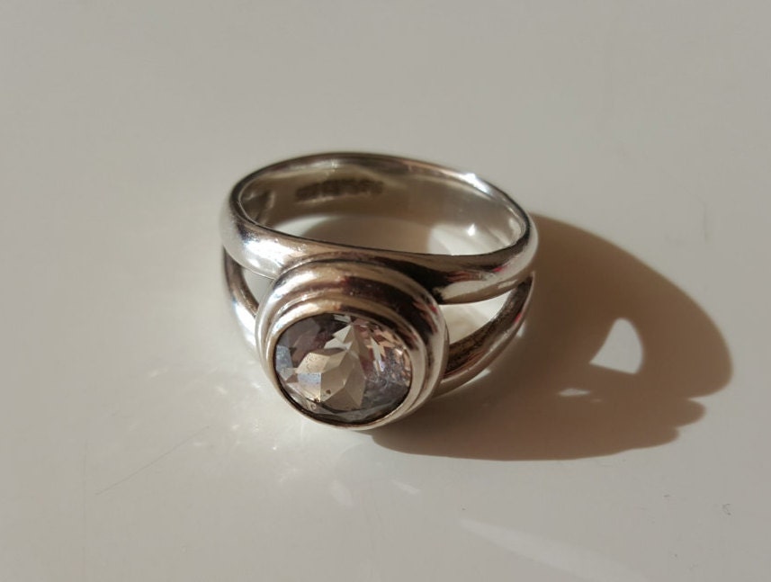 Buy 925 Sterling Silver Clear CZ Vintage Band Ring, Size 8 Online