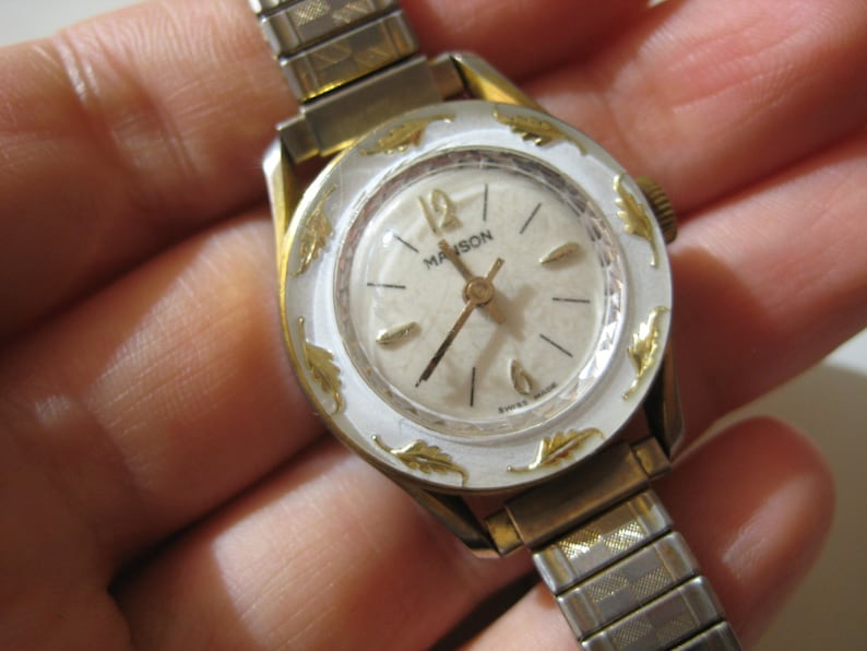 MANSON Swiss Mechanical Vintage Gold Plated Watch Etsy