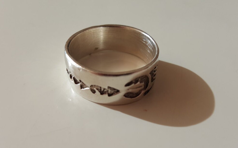 マ*ん様 Vintage チェンジボタンリング[汽車] silver925 925 Sterling Silver Vintage Men's Symbolic Band Ring, Size