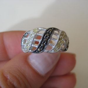 Marcasites sterling silver 925 Vintage Ring, size 6.5