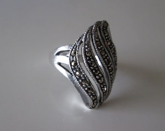 Vintage Marcasites Sterling silver Ring size 5.5