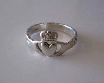 Vintage plata 925 anillo celta promesa, tamaño 6.5