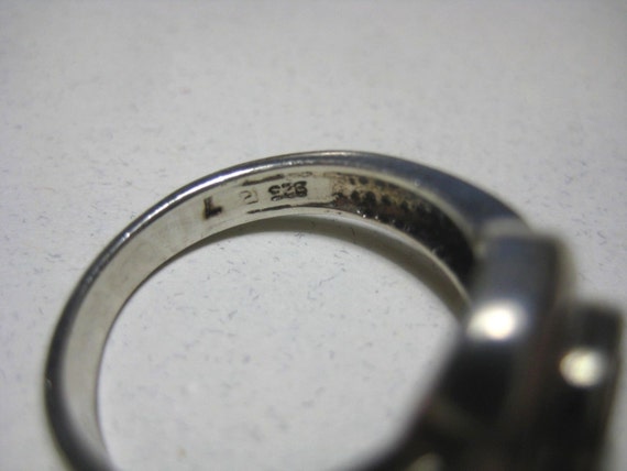 Purple CZ vintage sterling silver ring, size 6.5 - image 3