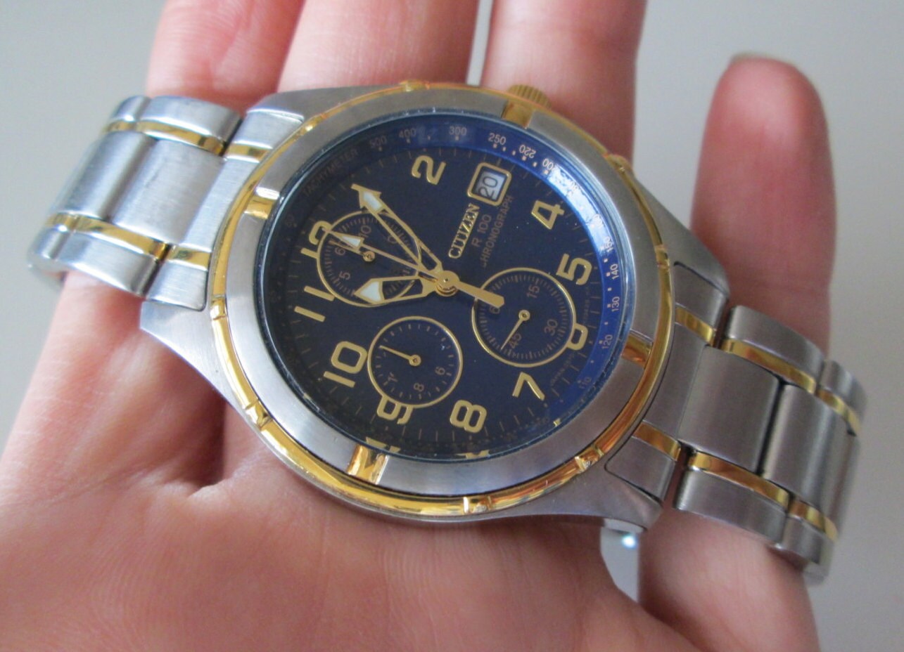 CITIZEN WR100 Chronograph Japan Movt. Men's Quartz Two Tone