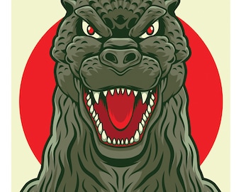 Godzilla 11x17 Print (heisei) - Etsy