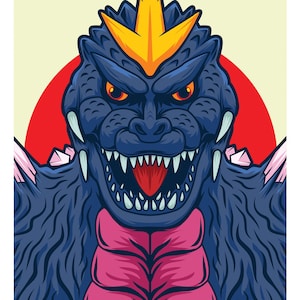 Space Godzilla 11x17 print