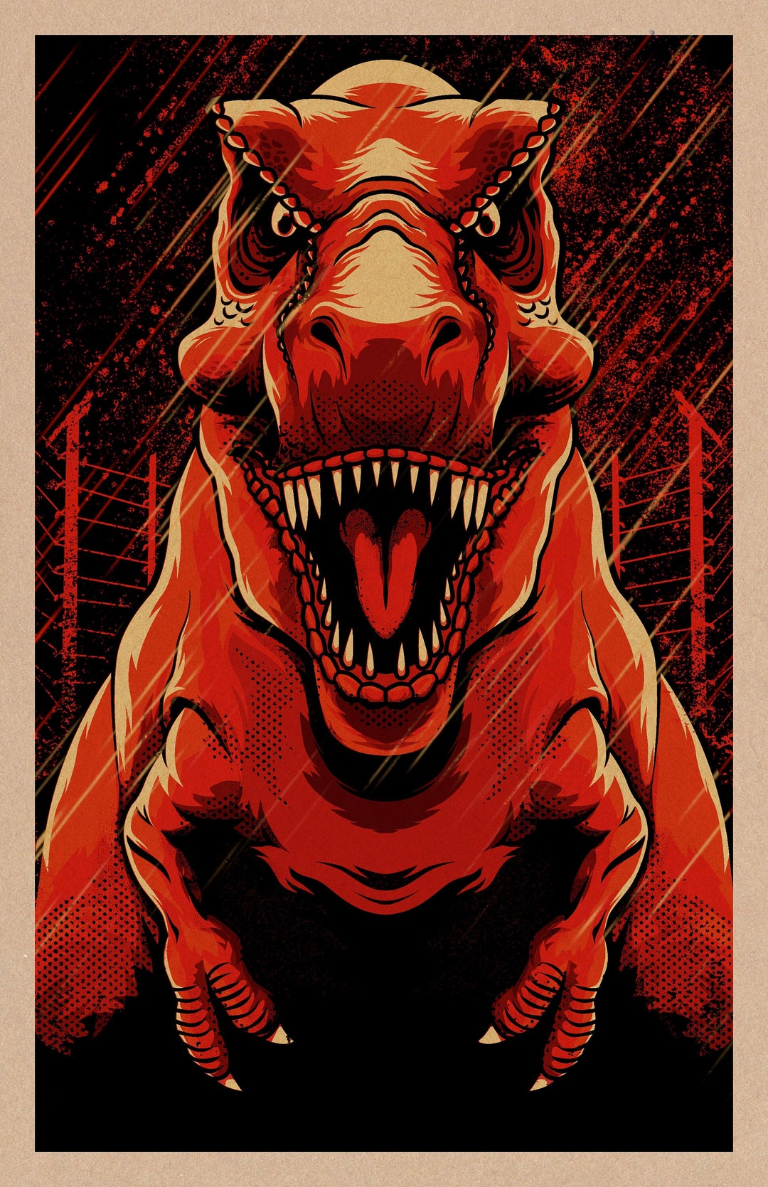 Jurassic Park T-rex Print - Etsy