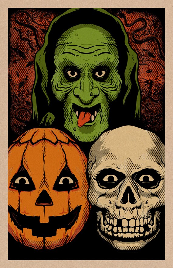 Silver Shamrock Masks Print 11x17 Etsy