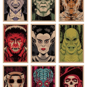 Universal Monsters 11x17 print set