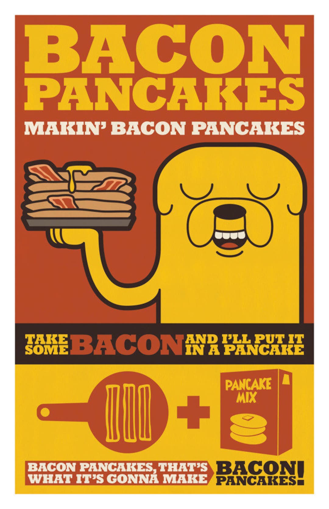 Adventure Time Bacon Pancakes Print 11x17 Etsy