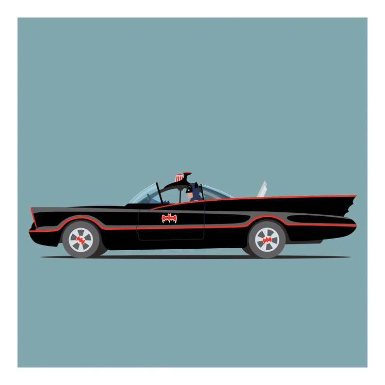 Bat-mobile 11x11 Print - Etsy
