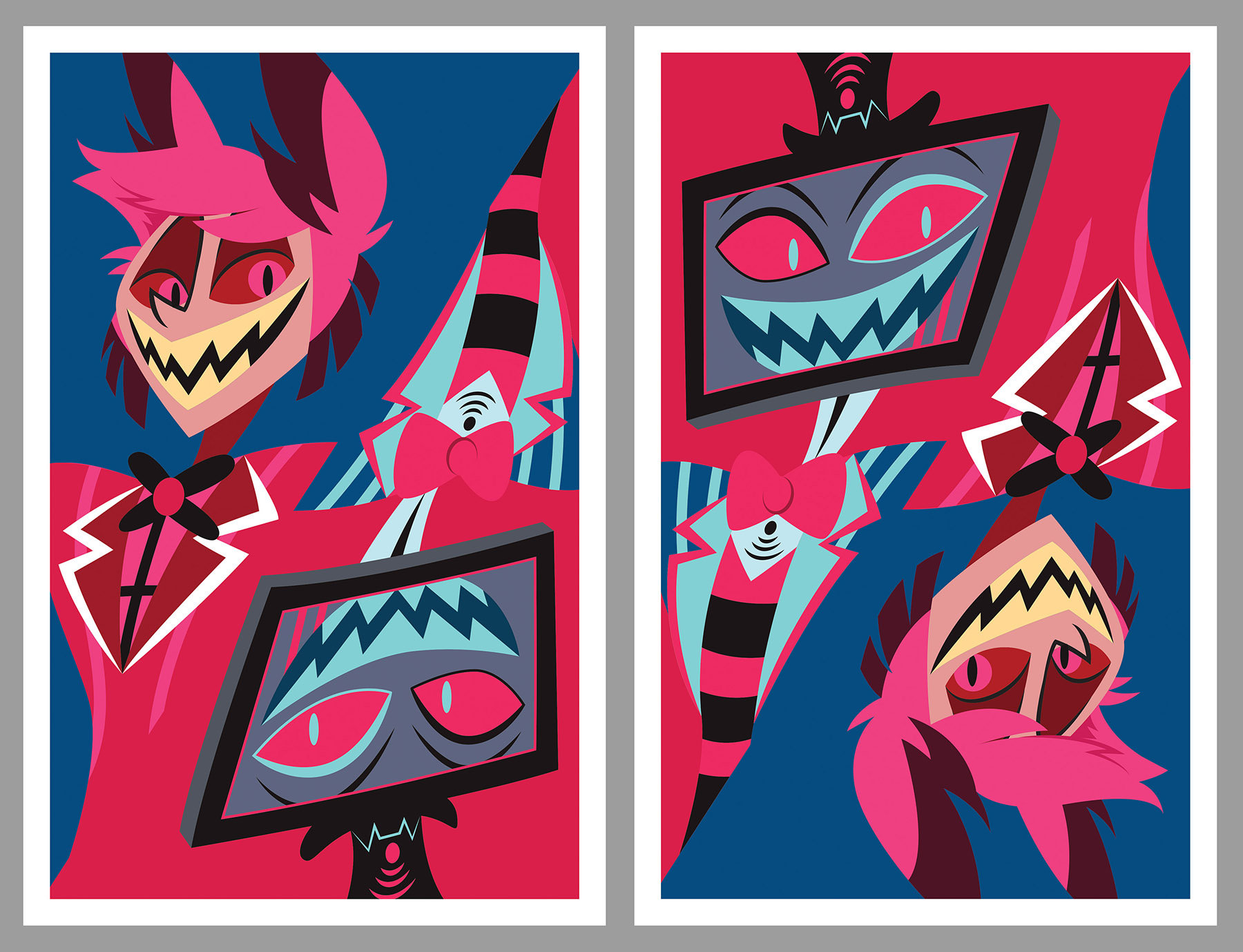 ハズビン・ホテル：アラスターとヴォックスのプリント 11x17 - Etsy 日本