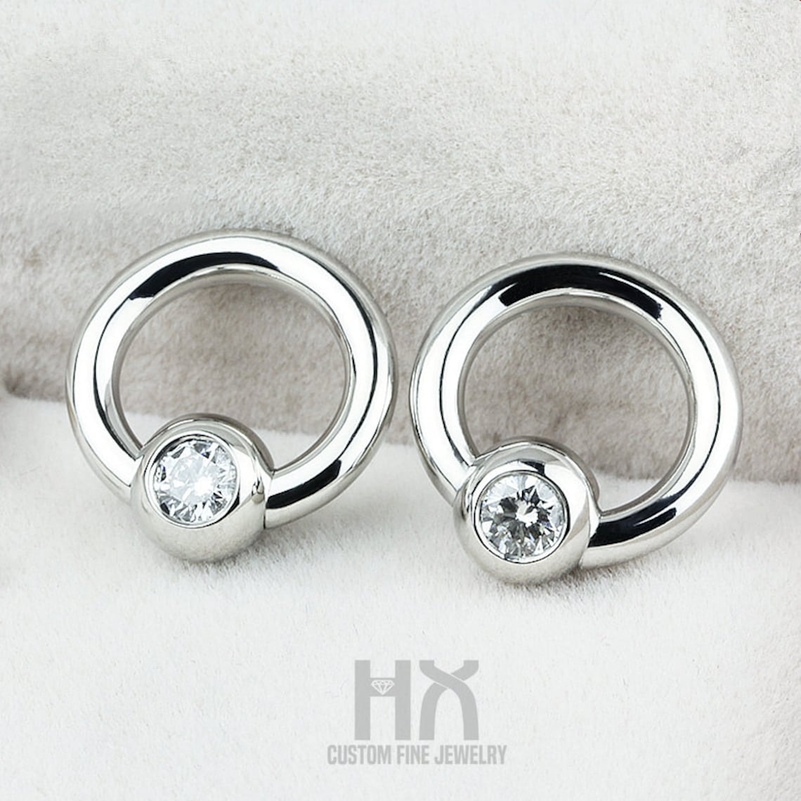 Diamond Prince Albert Ring in Solid Platinumpt950 /captive Etsy UK