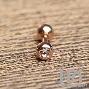HX Sieraden | Diamant kraakbeen body piercing oorbellen / helix piercing schroef terug oorbellen / aangepaste lichaams sieraden / cadeau voor vrouwen en meisjes