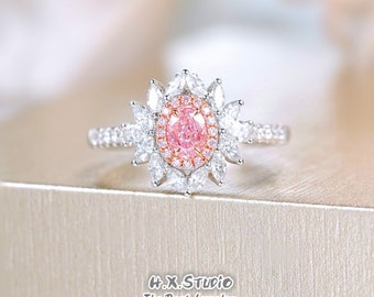 専用です。 Fancy Light Pink0.20ct D0.82ct 指輪 ピンクダイヤモンド リング 0.04ct I1 FANCY PINK 脇石0.60ct
