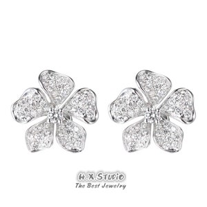 Pendientes de botón de flor de diamante, oro macizo de 18 k, diamante genuino, joyería floral de flor, perno elegante, joyería de vacaciones, regalo para ella, Navidad