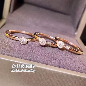 SALE! Dainty Diamond Weddig Ring in 18k Gold/Minimalist Daily Ring/Gold Stacking Ring/Simple Ring/Gift for Women and Girls